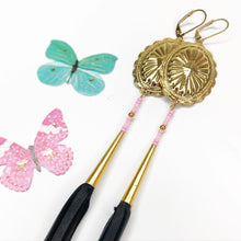 Load image into Gallery viewer, Spring Bloom Leather Tassel Earrings