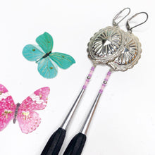 Load image into Gallery viewer, Spring Bloom Leather Tassel Earrings