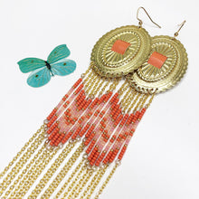 Load image into Gallery viewer, Spring Bloom Large Statement Earrings - Tangerine Orange