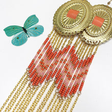 Load image into Gallery viewer, Spring Bloom Large Statement Earrings - Tangerine Orange