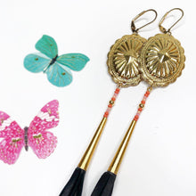 Load image into Gallery viewer, Spring Bloom Leather Tassel Earrings