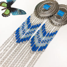 Load image into Gallery viewer, Spring Bloom Large Statement Earrings - Cornflower Blue