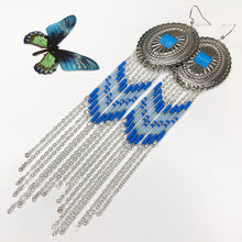 Load image into Gallery viewer, Spring Bloom Large Statement Earrings - Cornflower Blue