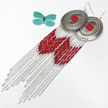 Load image into Gallery viewer, Spring Bloom Large Statement Earrings - Poppy Red