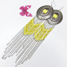 Load image into Gallery viewer, Spring Bloom Large Statement Earrings - Yellow