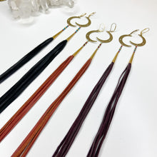 Load image into Gallery viewer, Autumn Crescent Moon Tassel Earrings