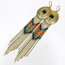 Load image into Gallery viewer, Desert Skies Large Statement Earrings - Gold Sunset