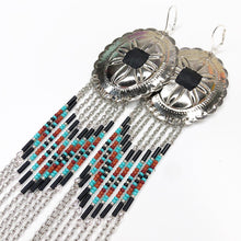Load image into Gallery viewer, Desert Skies Large Statement Earrings - Silver