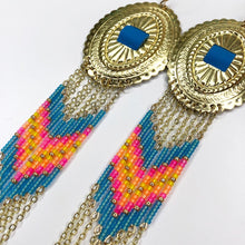 Load image into Gallery viewer, Neon Dreams Large Statement Earrings - Blue