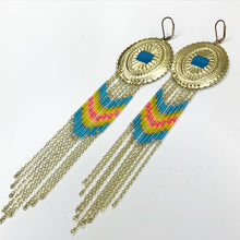 Load image into Gallery viewer, Neon Dreams Large Statement Earrings - Blue & Pink