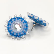 Load image into Gallery viewer, 3 in 1 Pom Pom Earrings - Blue