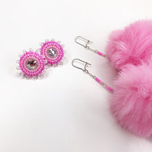 Load image into Gallery viewer, 3 in 1 Pom Pom Earrings - Pink