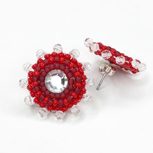 Load image into Gallery viewer, 3 in 1 Pom Pom Earrings - Red