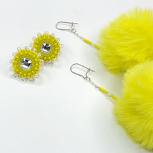 Load image into Gallery viewer, 3 in 1 Pom Pom Earrings - Yellow