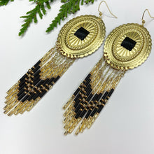 Load image into Gallery viewer, Winter's Wonder Beaded Concho Earrings