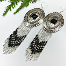 Load image into Gallery viewer, Winter's Wonder Beaded Concho Earrings