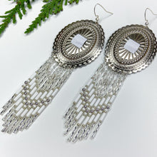 Load image into Gallery viewer, Winter's Wonder Beaded Concho Earrings