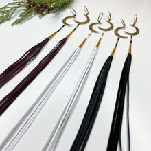 Load image into Gallery viewer, Winter's Wonder Crescent Moon Tassel Earrings