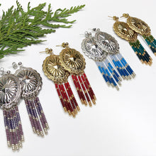 Load image into Gallery viewer, Winter Reflections Concho Beaded Earrings