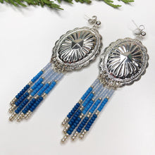 Load image into Gallery viewer, Winter Reflections Concho Beaded Earrings