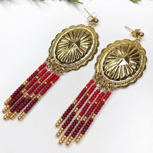Load image into Gallery viewer, Winter Reflections Concho Beaded Earrings