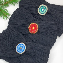 Load image into Gallery viewer, Winter Reflections Headbands with Beaded Pin