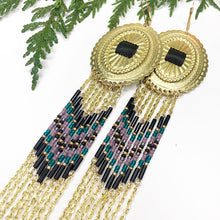 Load image into Gallery viewer, Winter Reflections Concho Statement Earrings - Gold