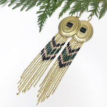 Load image into Gallery viewer, Winter Reflections Concho Statement Earrings - Gold