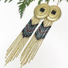 Load image into Gallery viewer, Winter Reflections Concho Statement Earrings - Gold