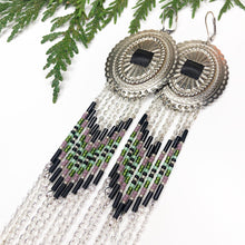 Load image into Gallery viewer, Winter Reflections Large Statement Earrings - Silver