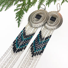 Load image into Gallery viewer, Winter Reflections Concho Statement Earrings - Silver