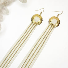 Load image into Gallery viewer, White Leather Fringe Earrings