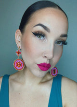 Load image into Gallery viewer, Divine Being Statement Earrings - Magenta