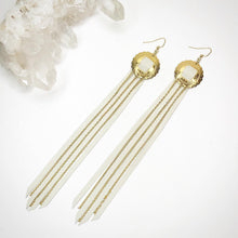 Load image into Gallery viewer, White Leather Fringe Earrings