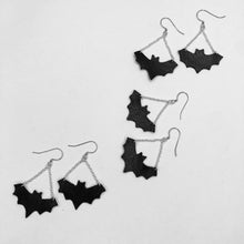 Load image into Gallery viewer, Spooky Leather Bat Earrings