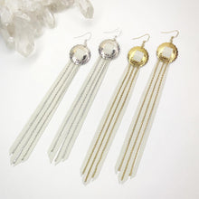 Load image into Gallery viewer, White Leather Fringe Earrings