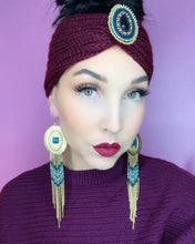 Load image into Gallery viewer, Serenity Statement Earrings - Gold & Green