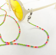 Load image into Gallery viewer, Rainbow Bliss Mask with 4 in 1 Beaded lanyard - Green