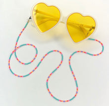Load image into Gallery viewer, Rainbow Bliss Mask with 4 in 1 Beaded lanyard - Turquoise