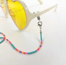 Load image into Gallery viewer, Rainbow Bliss Mask with 4 in 1 Beaded lanyard - Turquoise