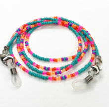 Load image into Gallery viewer, Rainbow Bliss Mask with 4 in 1 Beaded lanyard - Turquoise
