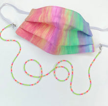 Load image into Gallery viewer, Rainbow Bliss Mask with 4 in 1 Beaded lanyard - Green