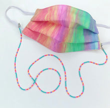 Load image into Gallery viewer, Rainbow Bliss Mask with 4 in 1 Beaded lanyard - Turquoise