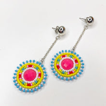 Load image into Gallery viewer, Bright Side Drop Earrings - Pink Centre