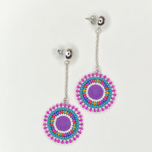 Load image into Gallery viewer, Bright Side Drop Earrings - Purple Centre