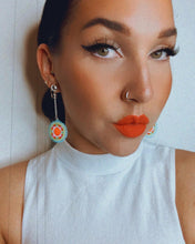 Load image into Gallery viewer, Bright Side Drop Earrings - Orange Centre