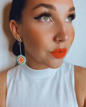 Load image into Gallery viewer, Bright Side Drop Earrings - Purple Centre