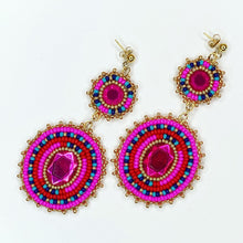 Load image into Gallery viewer, Divine Being Statement Earrings - Magenta