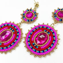 Load image into Gallery viewer, Divine Being Statement Earrings - Magenta