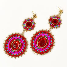 Load image into Gallery viewer, Divine Being Statement Earrings - Red